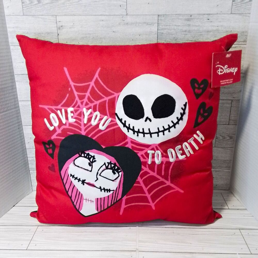 Disney The Nightmare Before Christmas Love You to Death Valentine Throw Pillow